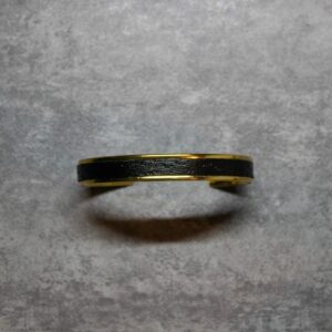 Petit Bracelet Jonc doré à l'or fin 24 carats - Pécari Noir